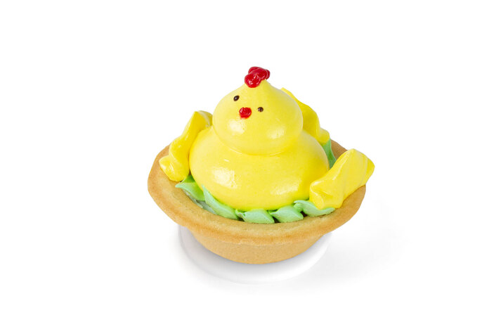 Пирожное песочное корзиночка с цыпленком