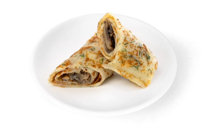 Блинчики сырные с грибами