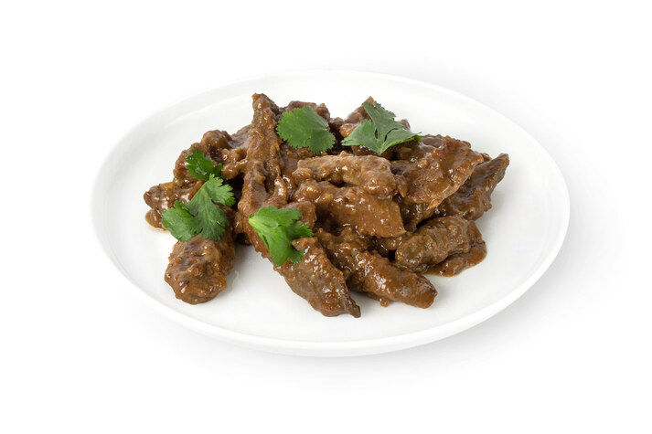 Печень говяжья жареная в соусе