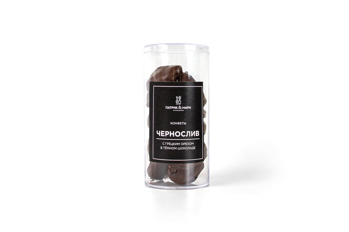 Конфеты 150г Чернослив с грецким орехом в темном шоколаде 