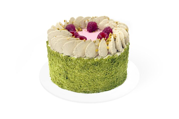 Торт Фисташковый с малиной