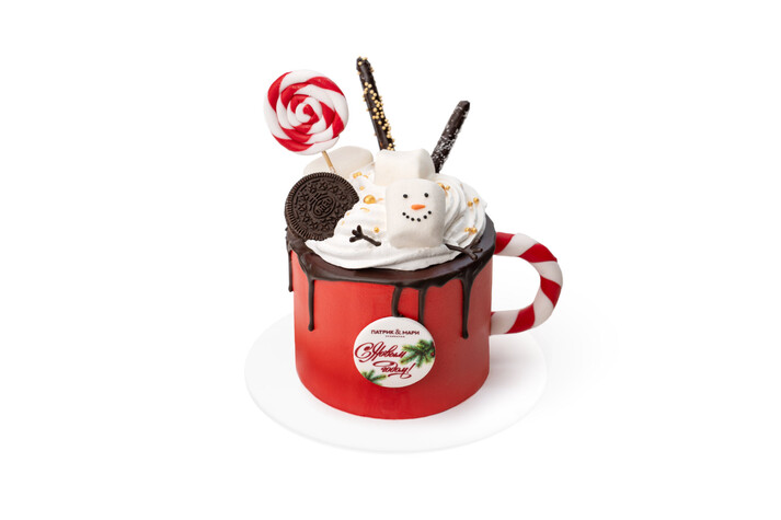 Торт Новогодний кружка с какао