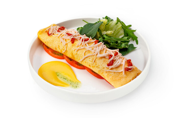 Омлет с крабом