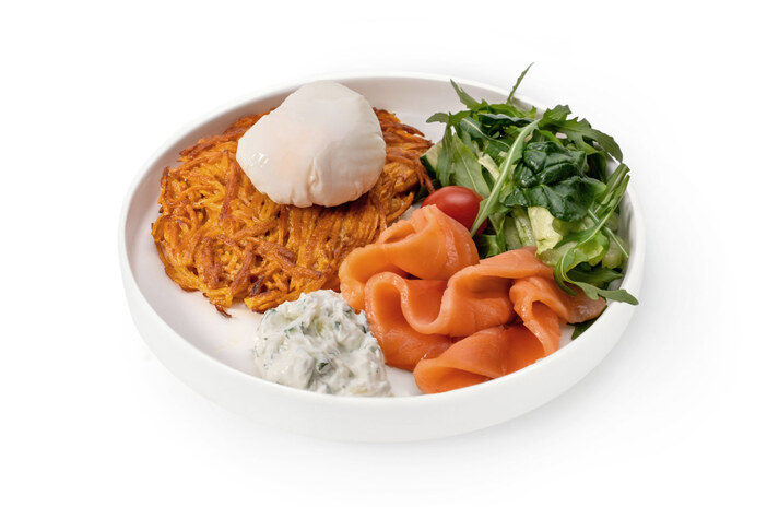 Драники из батата с лососем