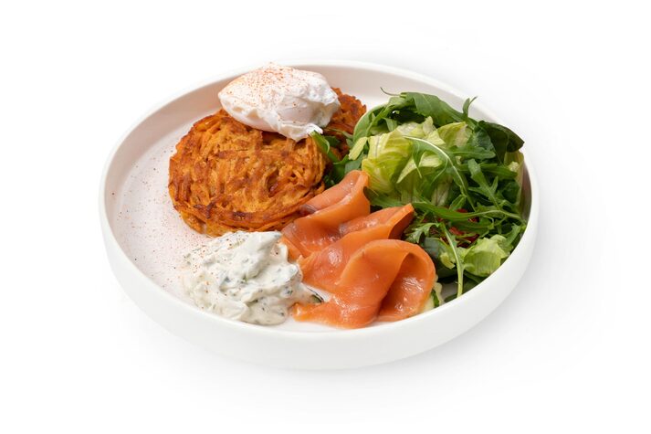 Драники из батата с лососем