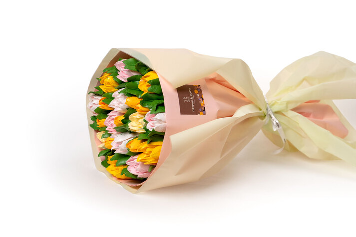 Букет из зефира с Тюльпанами